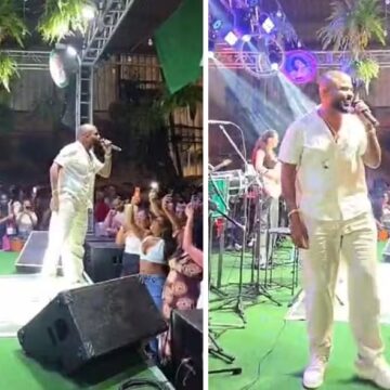 Arlindinho faz show após término polêmico com Erika Januza e canta: ‘Chora’