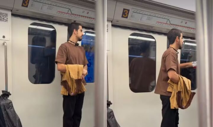 Enzo Celulari é flagrado andando de metrô no Rio: ‘Pé no chão’