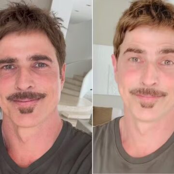 Após mudança radical de visual aos 53 anos, Reynaldo Gianecchini surge de ‘bigodinho’ e ganha elogios: ‘Cara de menino’