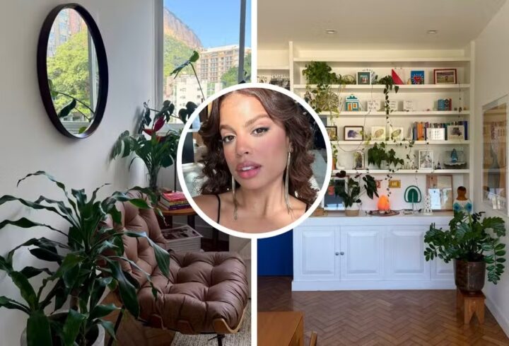 Aos 27 anos, filha de Carlinhos Brown transforma em refúgio apartamento com conceito de ‘floresta urbana’