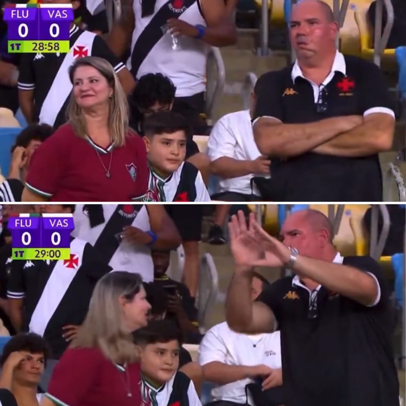 Casal que viralizou em Fluminense x Vasco explica discussão
