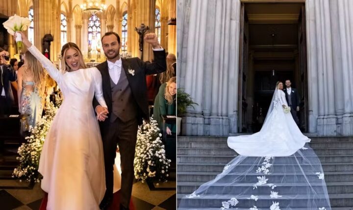 Campeã do ‘BBB 19’, Paula Von Sperling abre álbum de casamento com ‘véu quilométrico’