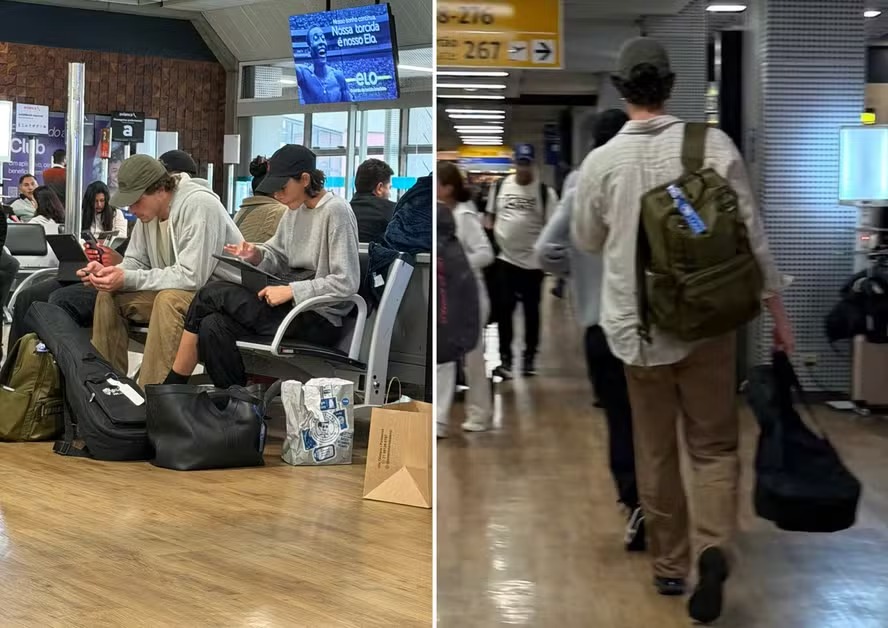 Após dois meses no Brasil, Shawn Mendes é visto com Bruna Marquezine no aeroporto