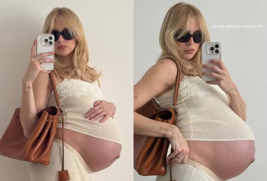 Na reta final da gravidez, filha de Xuxa impressiona com barrigão: ‘Vai sair mais um no parto’