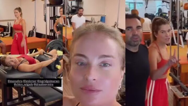 Angélica malha com amigas famosas e revela: ‘Todo mundo conversando e a Grazi treinando’
