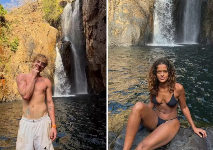 Solteiro, Juliano Floss curte cachoeira com atriz durante viagem: ‘Feliz’