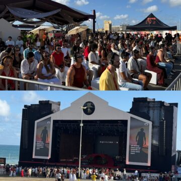 Fãs de Anitta chegam cedo para show da cantora na Orla de Salvador