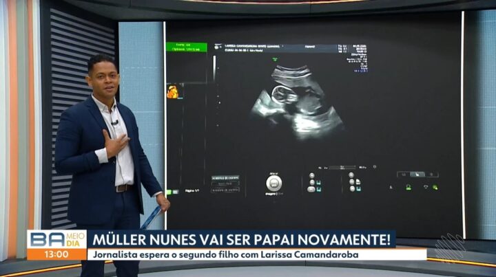 Apresentador da TV Bahia anuncia ao vivo que será pai novamente: ‘Meu presente do Dia dos Pais’