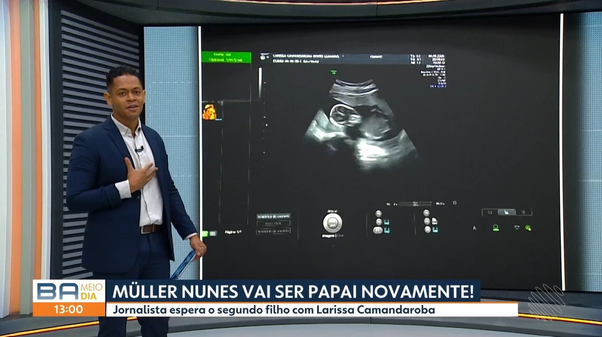 Apresentador da TV Bahia anuncia ao vivo que será pai novamente: ‘Meu presente do Dia dos Pais’
