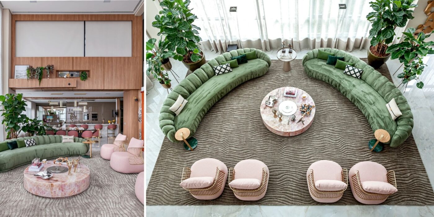 Cobertura duplex de 700 m² impressiona com adega, ônix rosa e living monumental; veja fotos