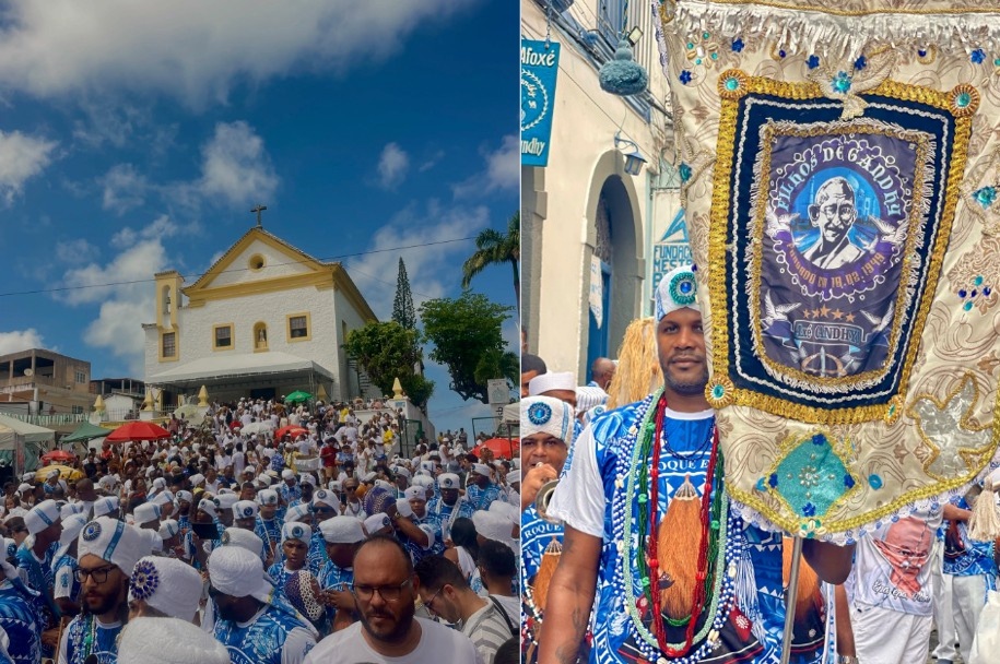 Filhos de Gandhy fazem caminhada do Pelourinho à Federação em celebração ao Dia de São Roque