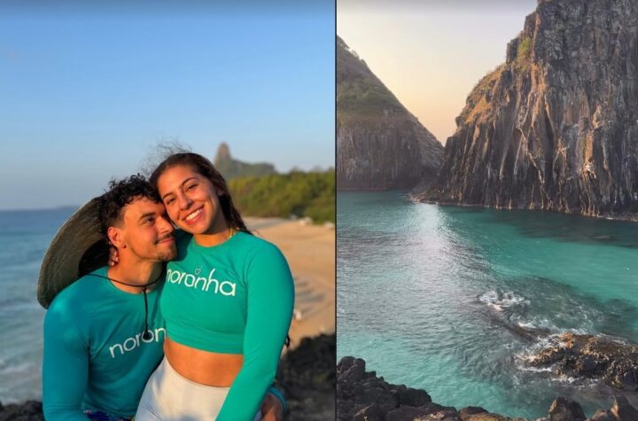 Victor Alexandre e esposa aproveitam lua de mel em Fernando de Noronha