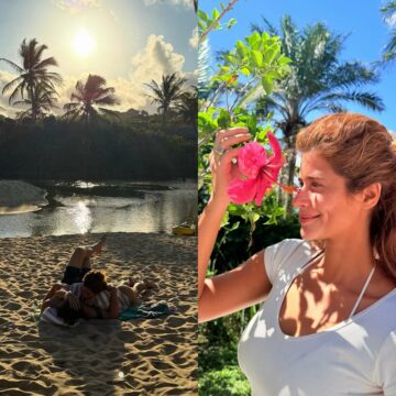 Atriz Isadora Cruz curte férias em Trancoso ao lado do namorado; veja fotos