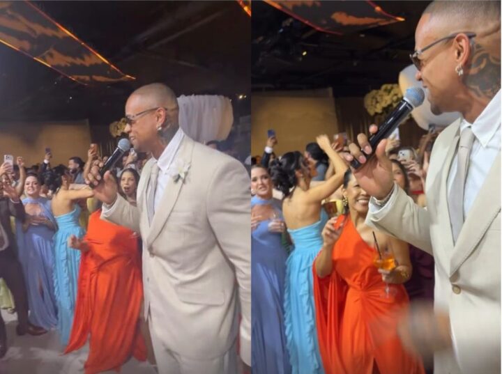Léo Santana solta a voz em festa de casamento de amigos; confira vídeo
