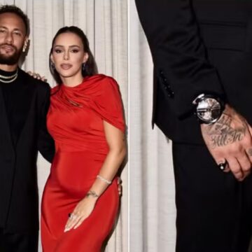 Neymar usa relógio que custa R$ 2 milhões inspirado no filme “O Poderoso Chefão” em seu leilão beneficente; veja fotos