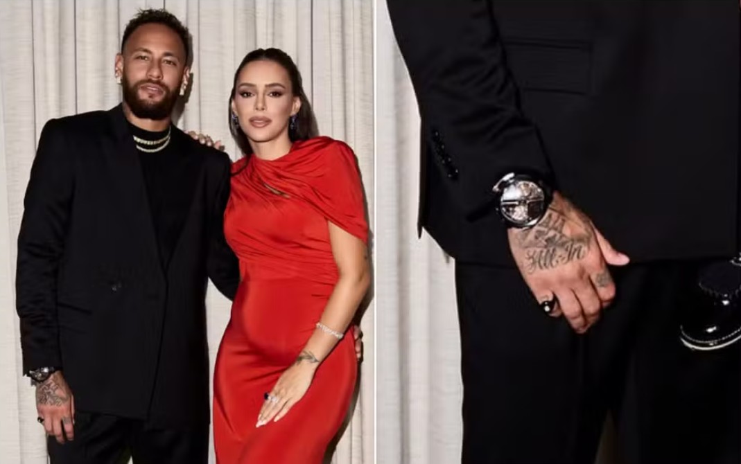 Neymar usa relógio que custa R$ 2 milhões inspirado no filme “O Poderoso Chefão” em seu leilão beneficente; veja fotos
