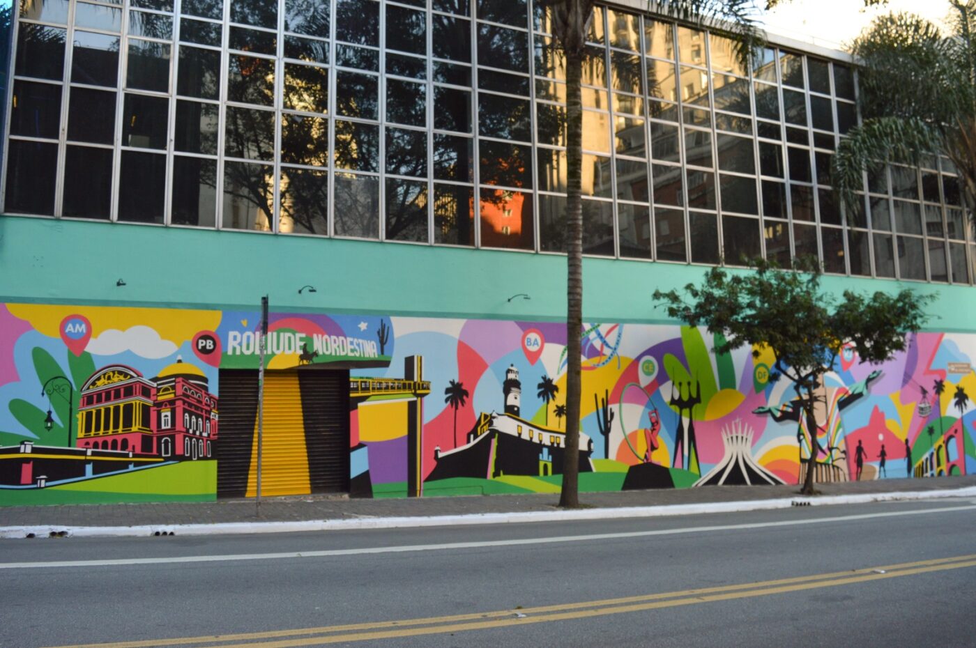 Bahia ganha destaque em mural que transforma esquina da Rua Augusta em retrato do Brasil