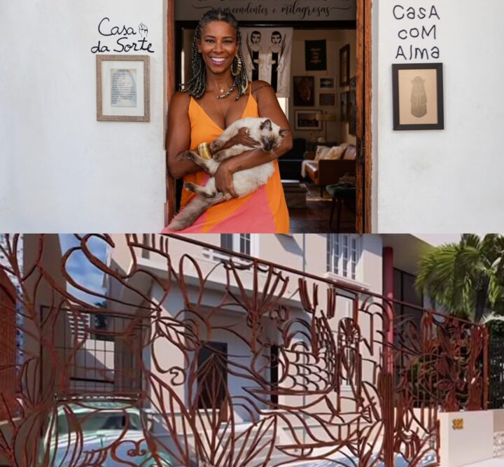 Aos 47 anos, Rita Batista vive em casarão com portão feito por artista renomado de Salvador