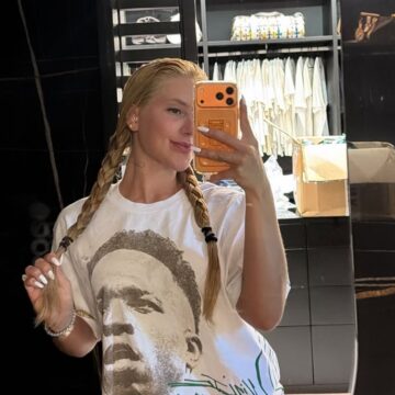 Virginia Fonseca chama atenção ao usar camiseta estampada com rosto de Vini Jr.