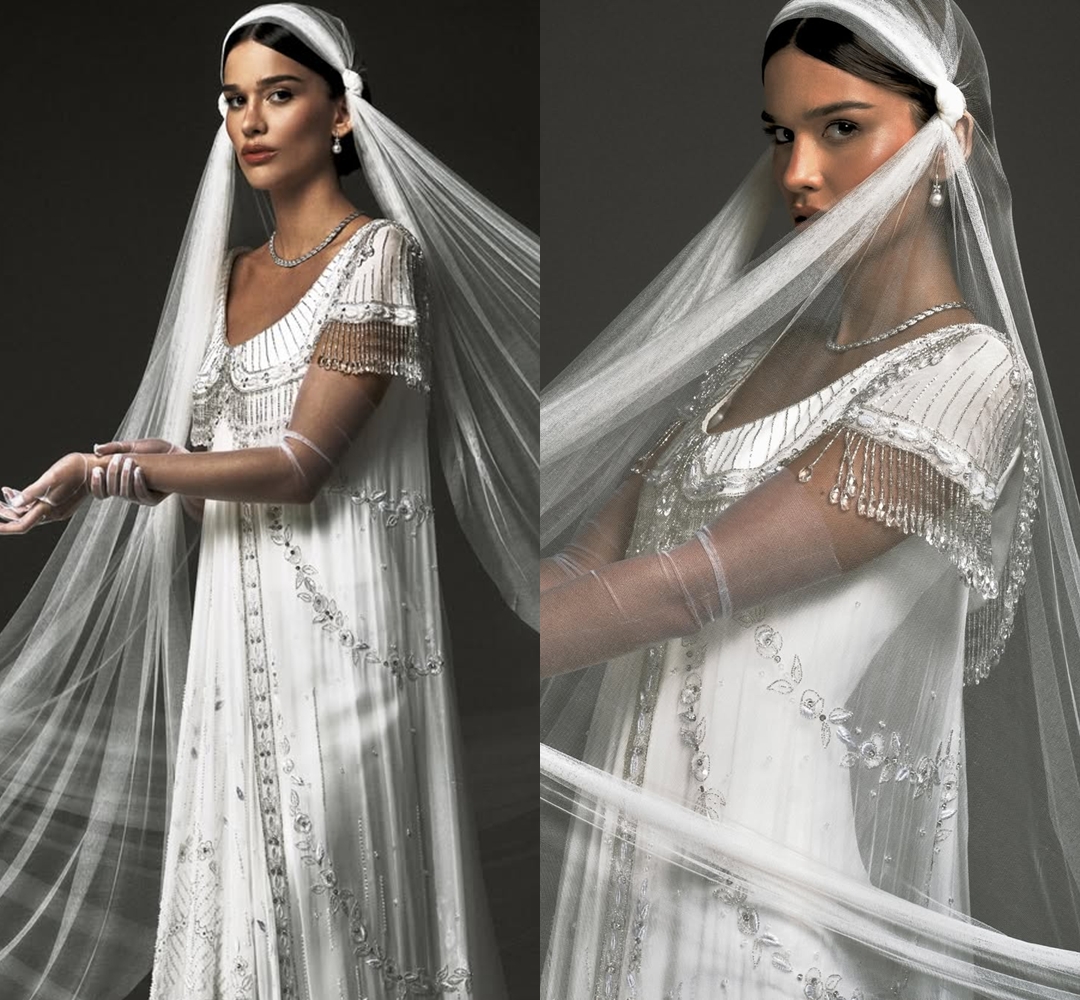 Grife francesa assina vestido de casamento de Theresa Fonseca; saiba detalhes