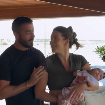 Rafa Marques celebra primeiro aniversário com a filha Malu na fazenda da família