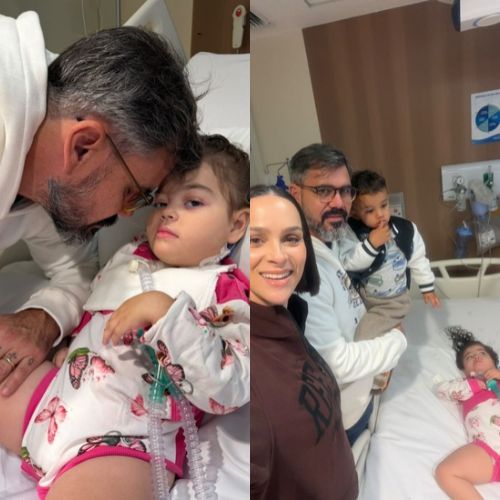 Após 14 dias, filhos de Letícia e Juliano Cazarré reencontram Maria Guilhermina no CTI