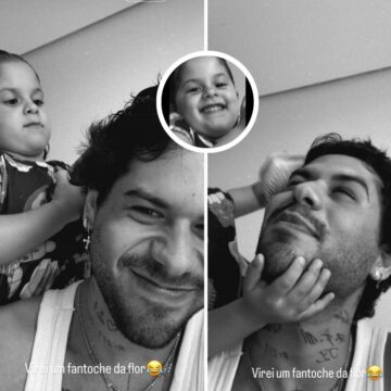 Zé Felipe se diverte ao receber cuidados da filha Maria Flor durante ‘sessão de beleza’: ‘Virei fantoche’