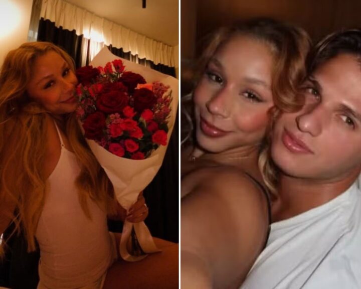 Flavia Saraiva ganha buquê de flores e declaração do namorado no aniversário de 27 anos