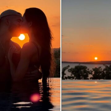 Mari Gonzalez e Pipo Marques protagonizam momento romântico durante pôr do sol na Bahia