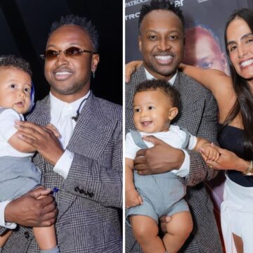 Thiaguinho abre álbum de fotos da primeira vez que o filho assistiu seu show: “Cantei pra ele”