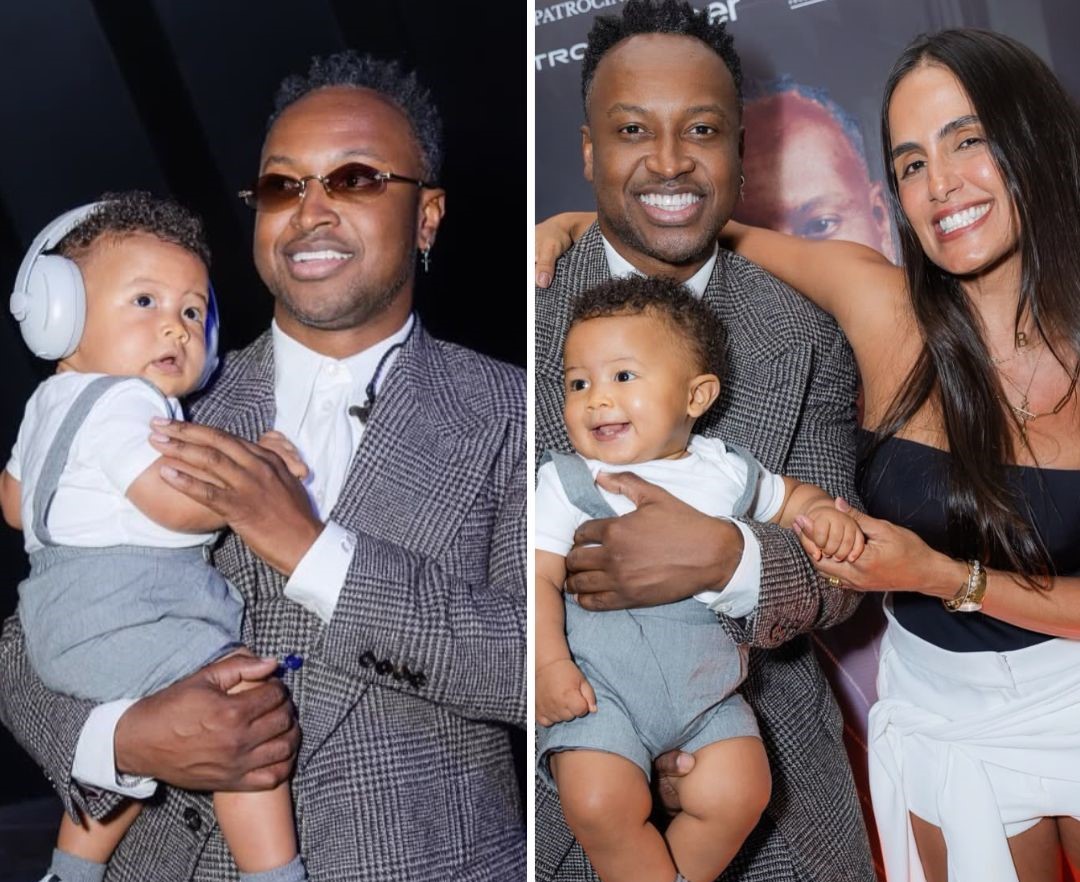 Thiaguinho abre álbum de fotos da primeira vez que o filho assistiu seu show: “Cantei pra ele”
