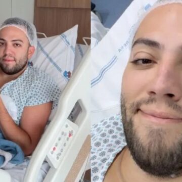 Lucas Rangel brinca com proibição de falar por 7 dias após cirurgia: ‘Calada vence’