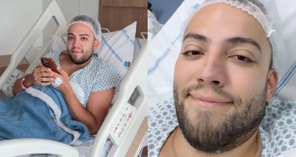 Lucas Rangel brinca com proibição de falar por 7 dias após cirurgia: ‘Calada vence’
