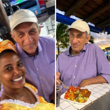 Fagner aproveita passagem por Salvador para visitar tradicional acarajé no Rio Vermelho