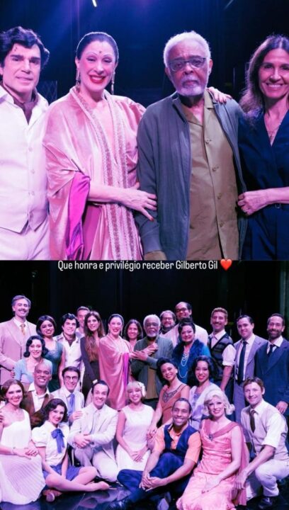 Gilberto Gil prestigia musical de Claudia Raia sobre Tarsila do Amaral no Rio
