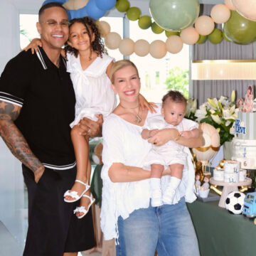 Léo Santana e Lore Improta celebram 5 anos de Liz e 4 meses de Levi com festa dupla