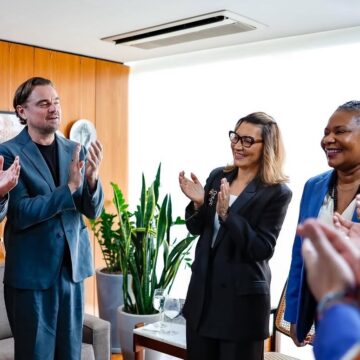 Leonardo DiCaprio se reúne com Janja e Margareth Menezes em Brasília