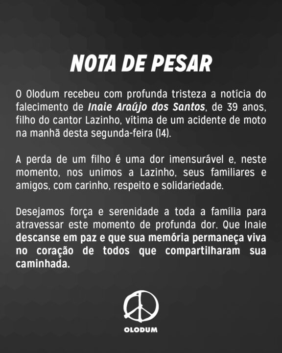 Morre Inaie Araújo, filho do cantor Lazinho, aos 39 anos