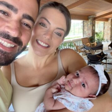Rafa Marques e Pati Guerra mostram primeiro dia da filha na fazenda da família: “Fomos felizes”