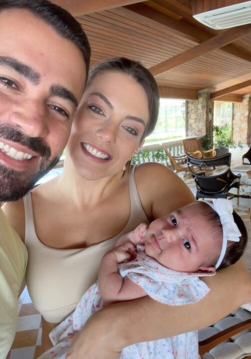 Rafa Marques e Pati Guerra mostram primeiro dia da filha na fazenda da família: “Fomos felizes”