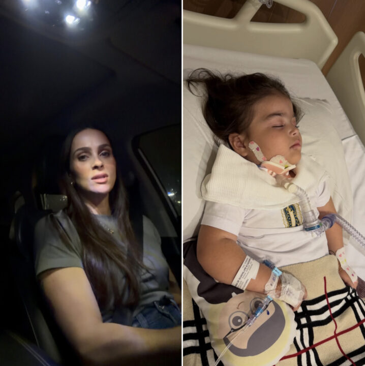 Esposa de Juliano Cazarré revela grave diagnóstico da filha Maria Guilhermina, de 4 anos, internada no CTI