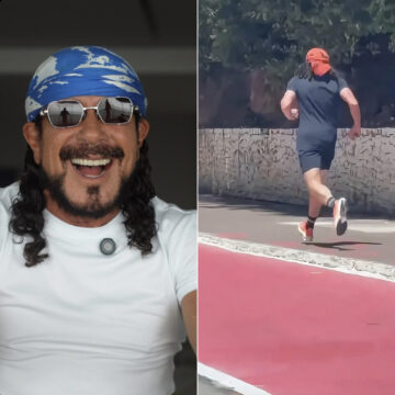 Aos 74 anos, Bell Marques esbanja disposição durante corrida em Salvador