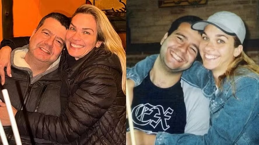Aos 46 anos, ex-Paquita celebra duas décadas de casamento reeditando foto com o marido empresário