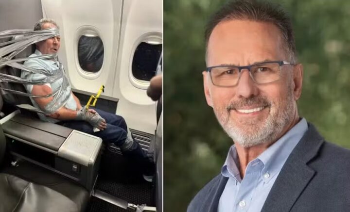 Passageiro preso a assento com fita adesiva é demitido após confusão em avião