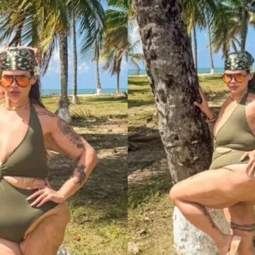 Thais Carla posa de maiô em viagem para Boipeba após perder mais de 100 kg