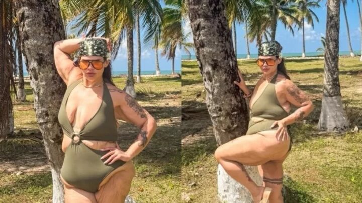 Thais Carla posa de maiô em viagem para Boipeba após perder mais de 100 kg