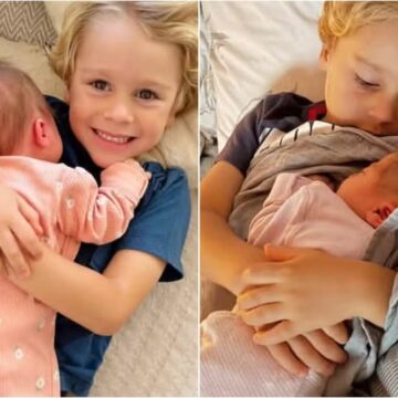 Filho mais velho de casal de ex-BBBs encanta ao posar com irmã caçula