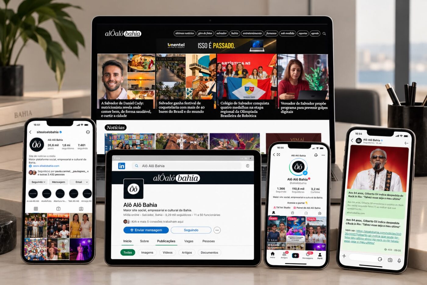 Site, WhatsApp, redes sociais e mais: escolha como você quer se conectar com o Alô Alô Bahia