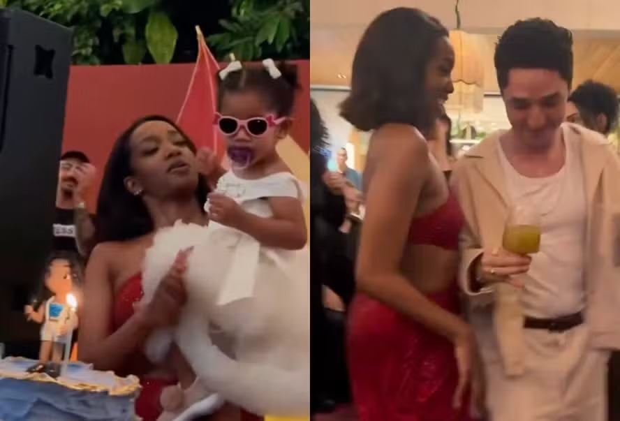 IZA celebra aniversário com festão, brinca com a filha Nala e dança com o namorado, João Vitor Silva