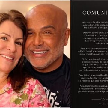 Esposa de Rick justifica velório íntimo do cantor: ‘Precisamos viver em família, com intimidade, silêncio e respeito’